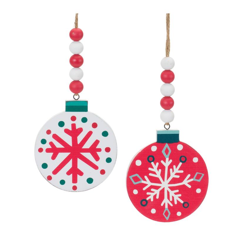Beaded Snowflake Christmas Ornaments - 14" - 12ct