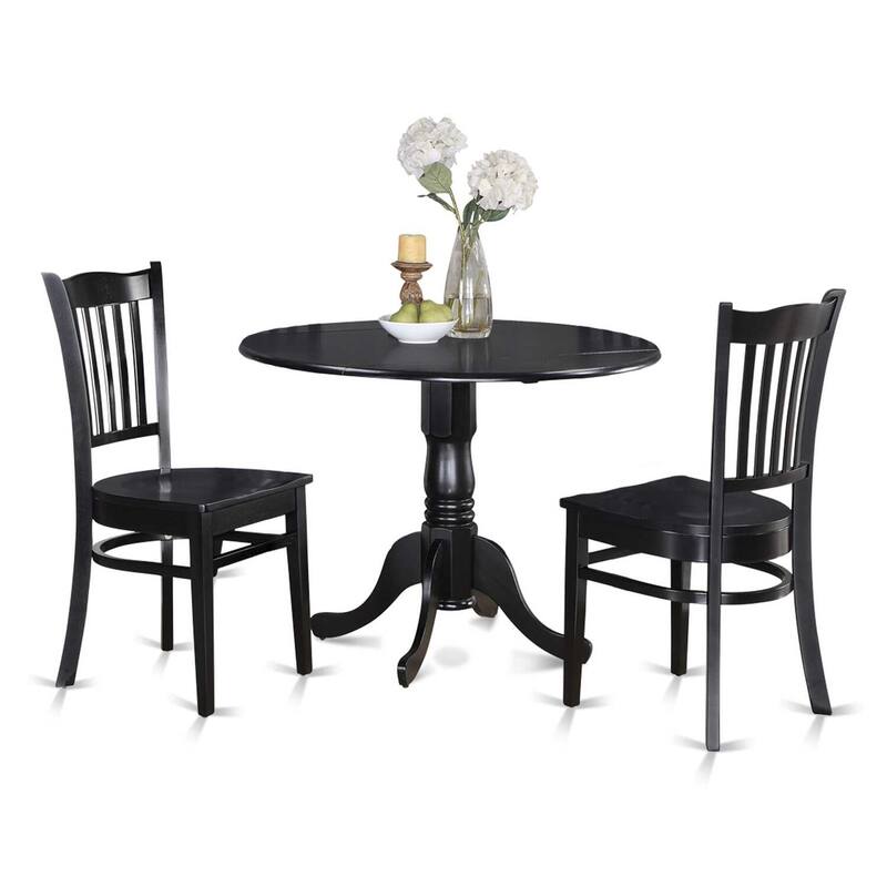 Round Dinette Set - 4 Chairs - Kitchen Dining Table Set - Rubber Wood - Modern Design