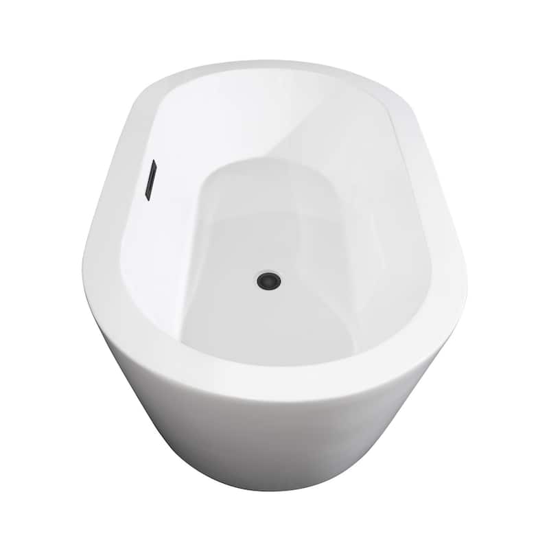 Wyndham Collection Mermaid 60" Free Standing Acrylic Soaking Tub with