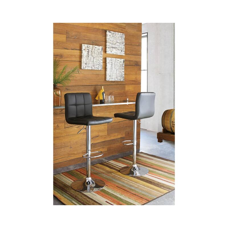 Adjustable Height Barstools - Set of 2 - Black - Adjustable