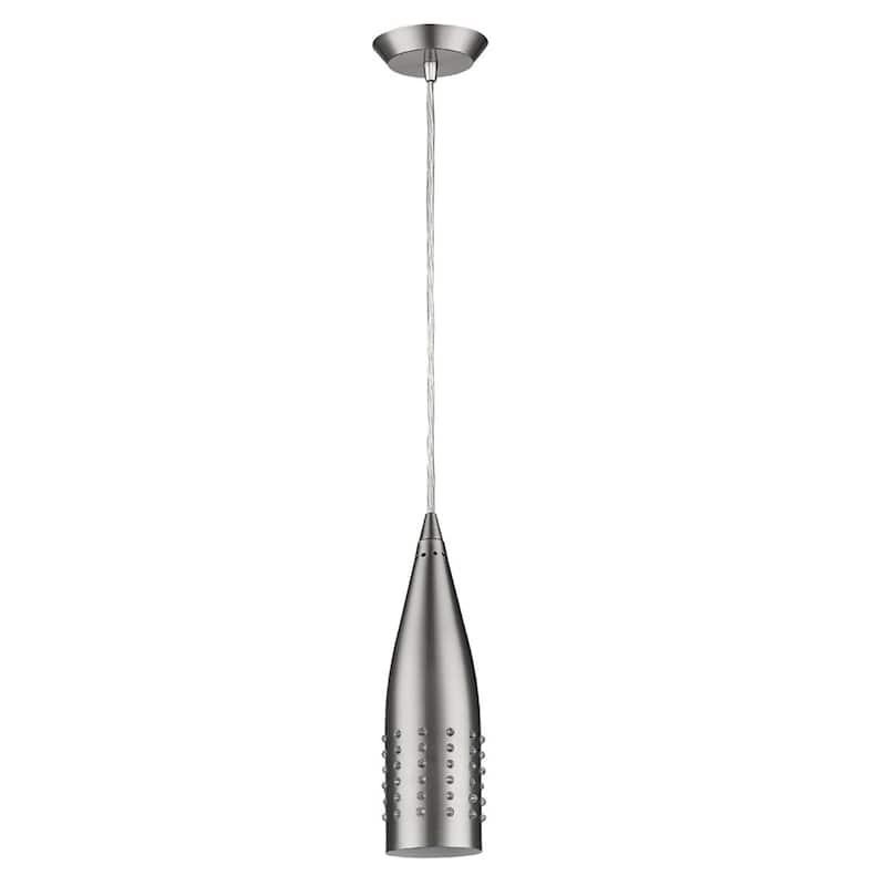 HomeRoots Narrow Silver Hanging Light with Glass Studs - 3' X '10.75' X '3