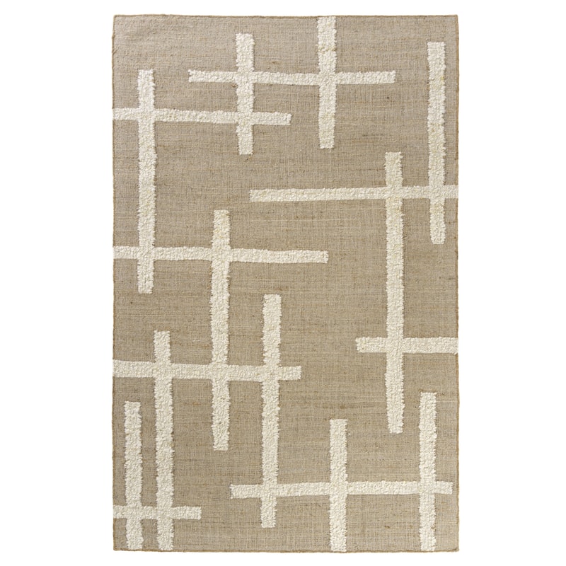 Sevita Natural/Ivory Contemporary Abstract Area Rug - 7'9" x 9'9"