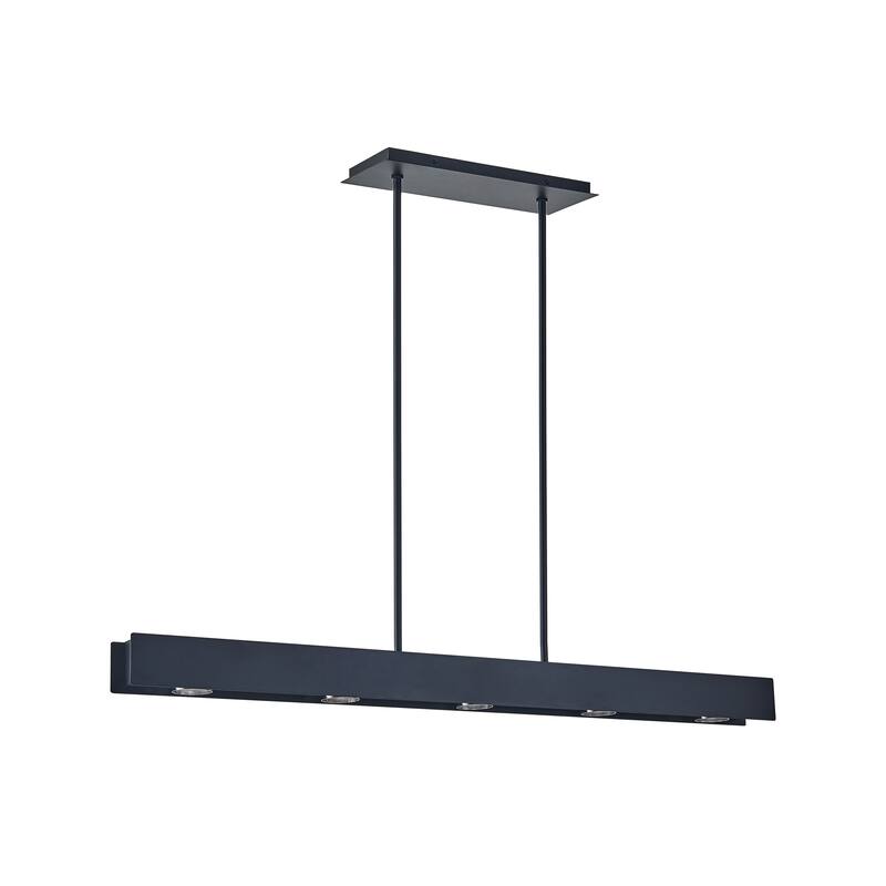 5 Lights 44 inch linear black finish chandelier
