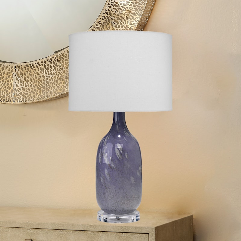 Alden Decor Allenbury Glass Table Lamp, Lavender