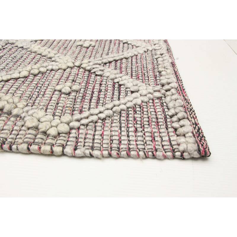 ECARPETGALLERY Braid weave Sienna Khaki Wool Rug - 5'0 x 7'11