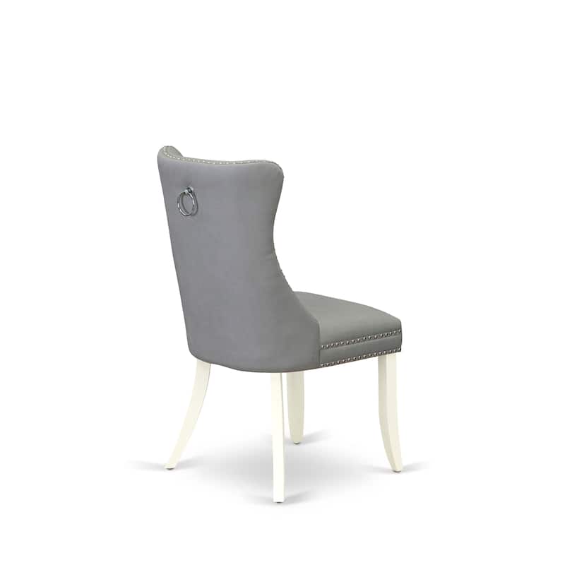 East West Furniture Dining Set Includes a Rectangle Wooden Table and Upholstered Chairs, Linen White (Pieces Options)