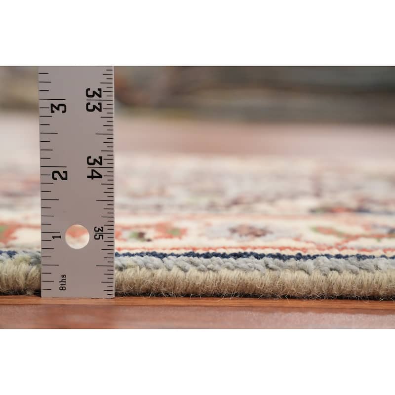 Hand Knotted Oriental 100% Wool Carpet Traditional Medallion Navy Blue & Blues Heriz (serapi) Area Rug - 3' 0'' X 2' 0''