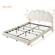 preview thumbnail 15 of 16, Queen Size Platform Bed with Smart LED and Elegant Flowers Headboard