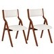 preview thumbnail 28 of 27, Set of 2 Upholstered Folding Dining Chair, Wood Frame Dining Table Guest Chair, Living Room Lounge Chair, Studio Business Chair
