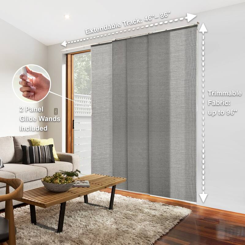 CHICOLOGY Adjustable Sliding Panels, 4-Rail Track, Light Filtering
