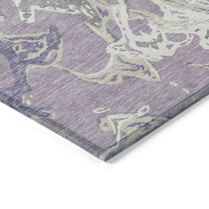 Machine Washable Indoor/ Outdoor Modern Wave Chantille Rug