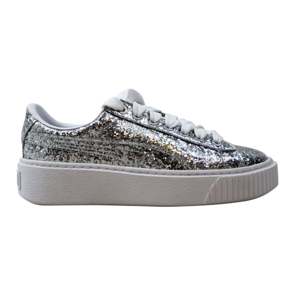 puma platform glitter silver