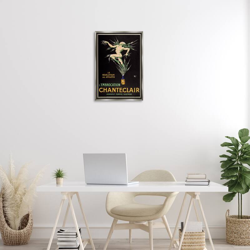 Stupell Vintage Chanteclair Wine Framed Floater Canvas Wall Art Design By Marcus Jules