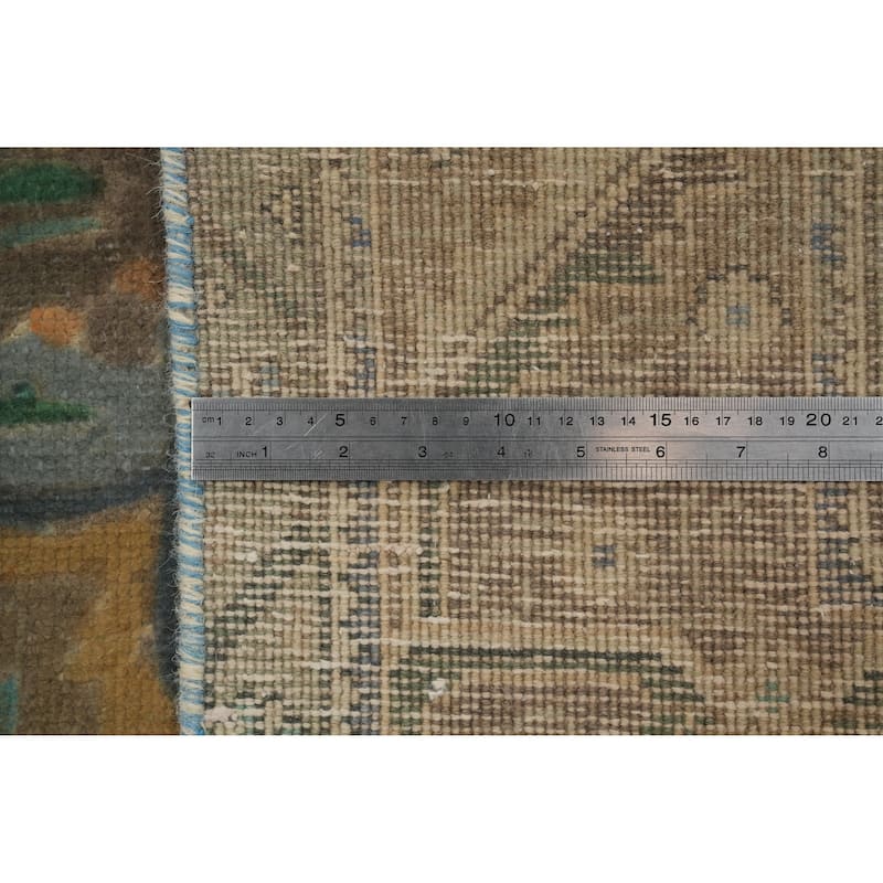 Hand Knotted Oriental 100% Wool Carpet Traditional Floral Oranges & Rust Tabriz Area Rug - 8' 7'' X 6' 6''