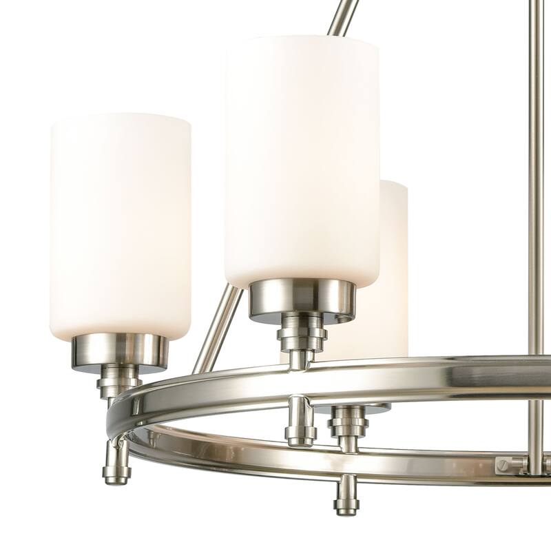 Dawson 25-inch Wide 6-Light Chandelier in Satin Nickel