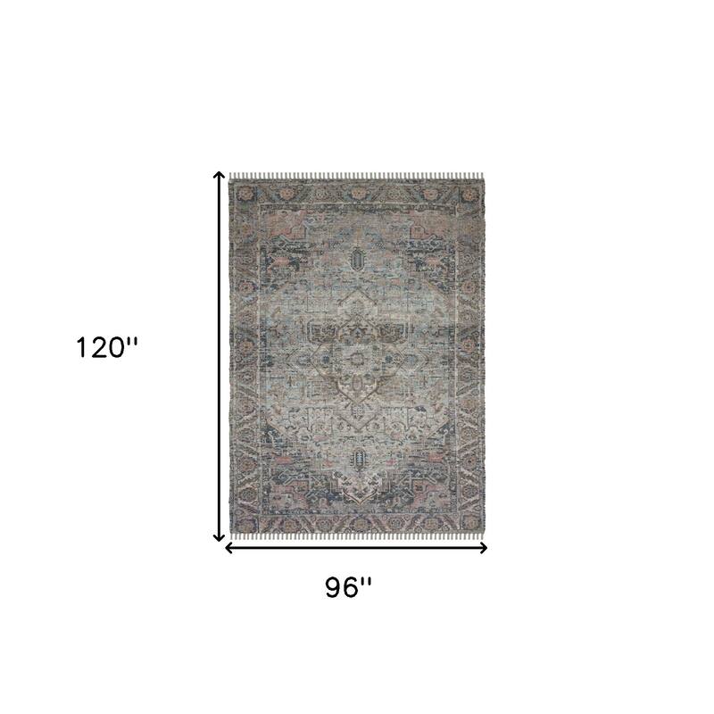 HomeRoots Oriental Transitional Rectangle Area Rug