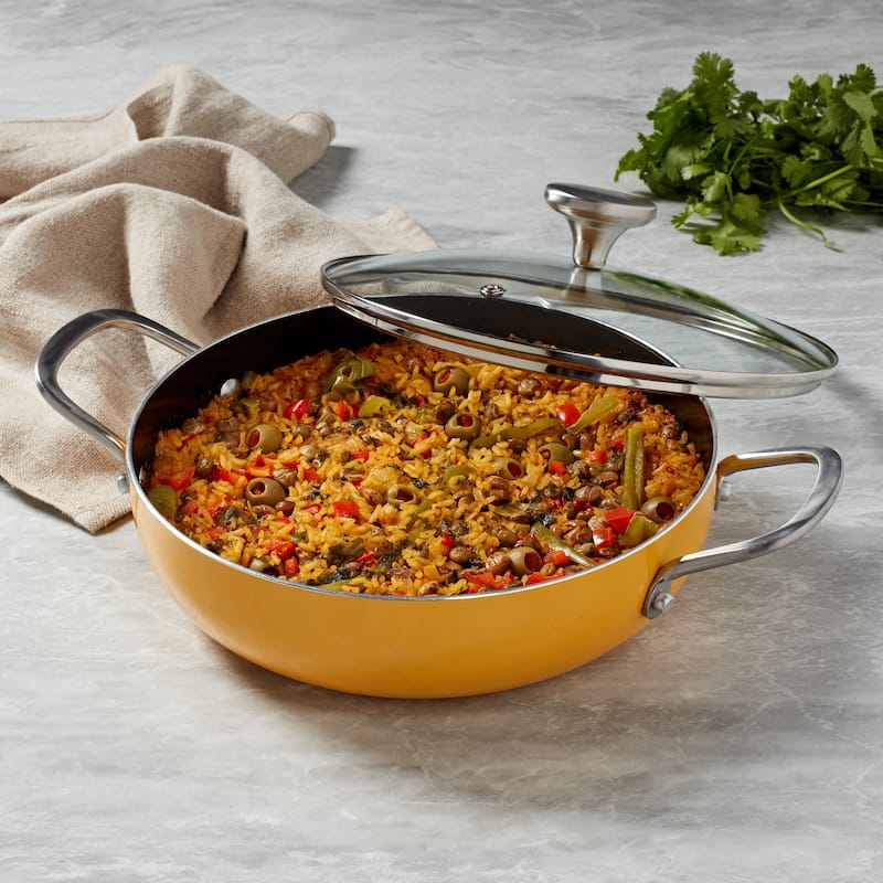 Infuse 3Qt Aluminum Caldero / Saute Pan - Yellow