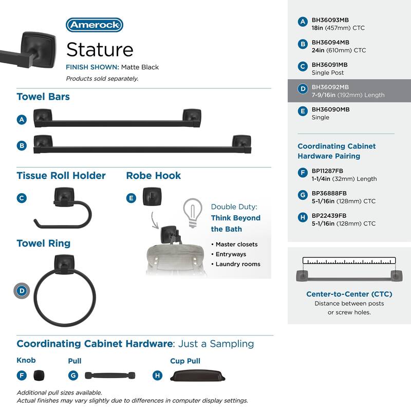 Amerock Stature Wall Mounted Towel Ring