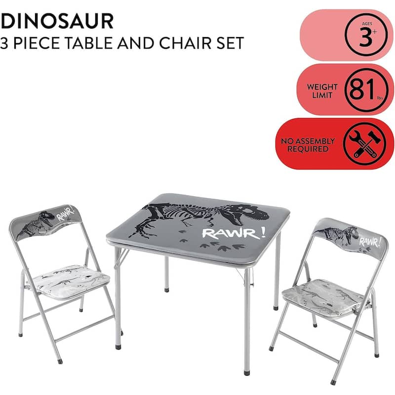 Heritage Kids Three Piece Table and Chair Set - Grey