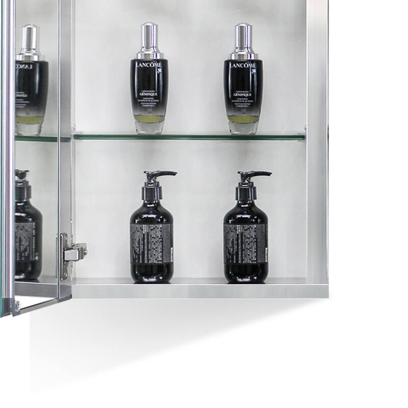 15X26 Inch Medicine Cabinet With Mirror Aluminum Bathroom Adjustable Shelf Wall Mounted Or Successed