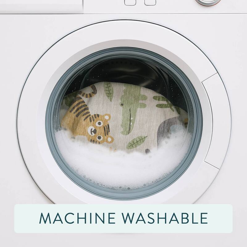 Machine Washable Indoor/ Outdoor Whimsy Safari Animals Chantille Rug