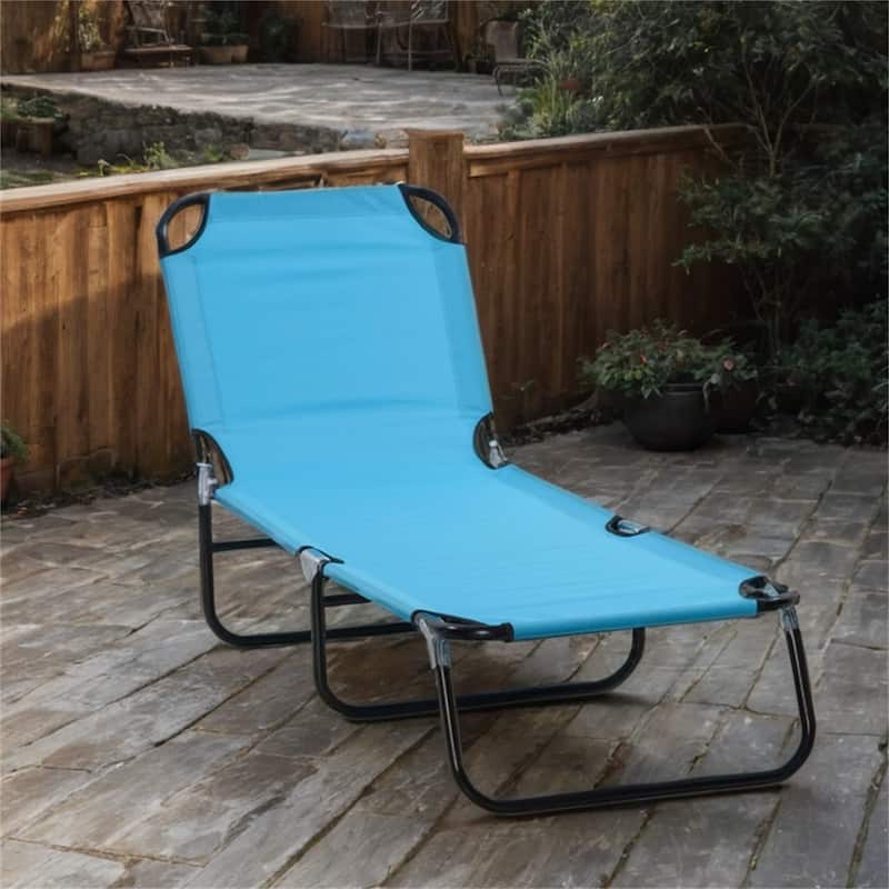 Folding Lounge Pool Chairs with 5-Level Reclining Back,Steel Frame