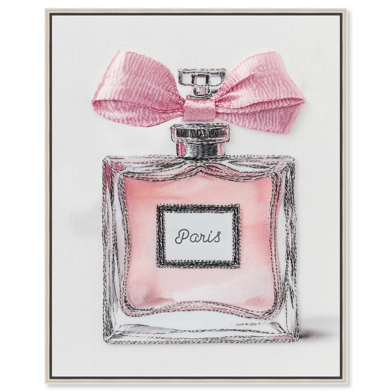 Simple Perfume Bow Canvas by Art Remedy - Silver - 30" x 36"