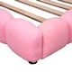 preview thumbnail 6 of 8, Full Size Pink Upholstered Daybed Wood Platform Bed with USB Ports