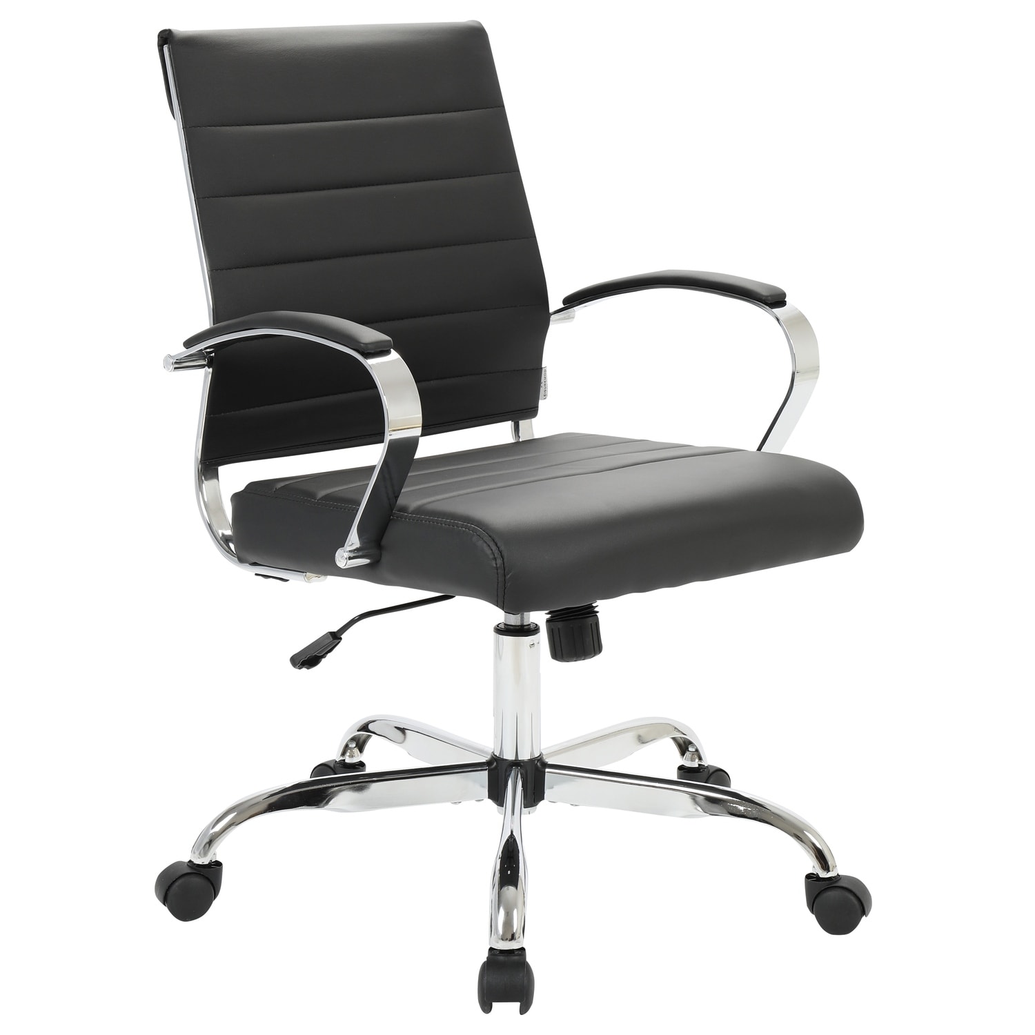 Leather Office Chair Adjustable Mid-Century Style Swivel Task Desk Chair