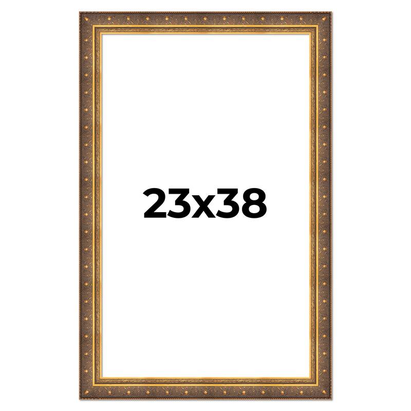 23x38 Frame Vintage Gold Solid Wood Picture Frame | 2.5 Inch Moulding