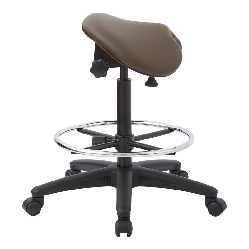 Backless Stool with Height-adjustable Saddle Seat