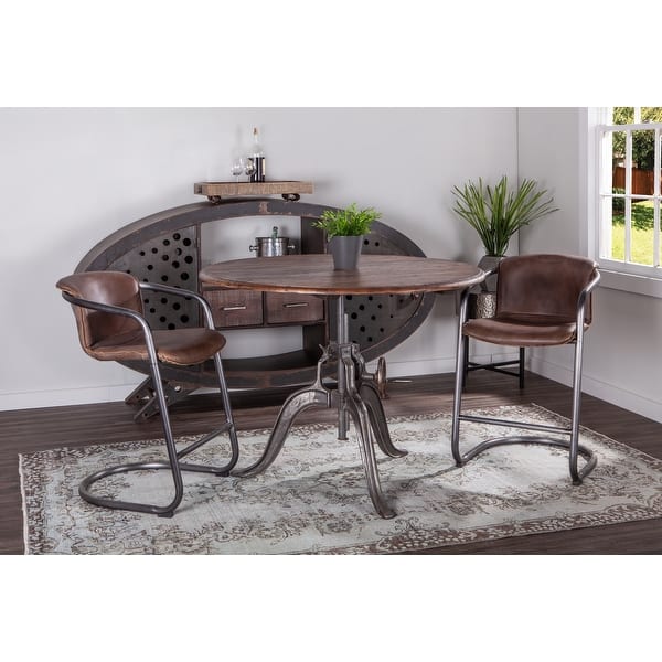 Artezia 48 Inch Adjustable Crank Round Table Brown Overstock 13999262 Sterling adjustable rustic marble accent table. artezia 48 inch adjustable crank round table brown
