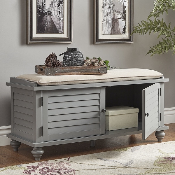 Maybelle Velvet Cushion Shutter Door Storage Bench by iNSPIRE Q Classic. Opens flyout.
