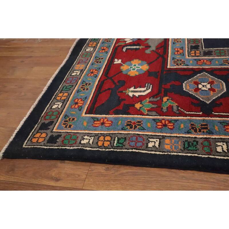 Hand Knotted Oriental 100% Wool Carpet Traditional Medallion Red Heriz (serapi) Area Rug - 11' 8'' X 9' 1''
