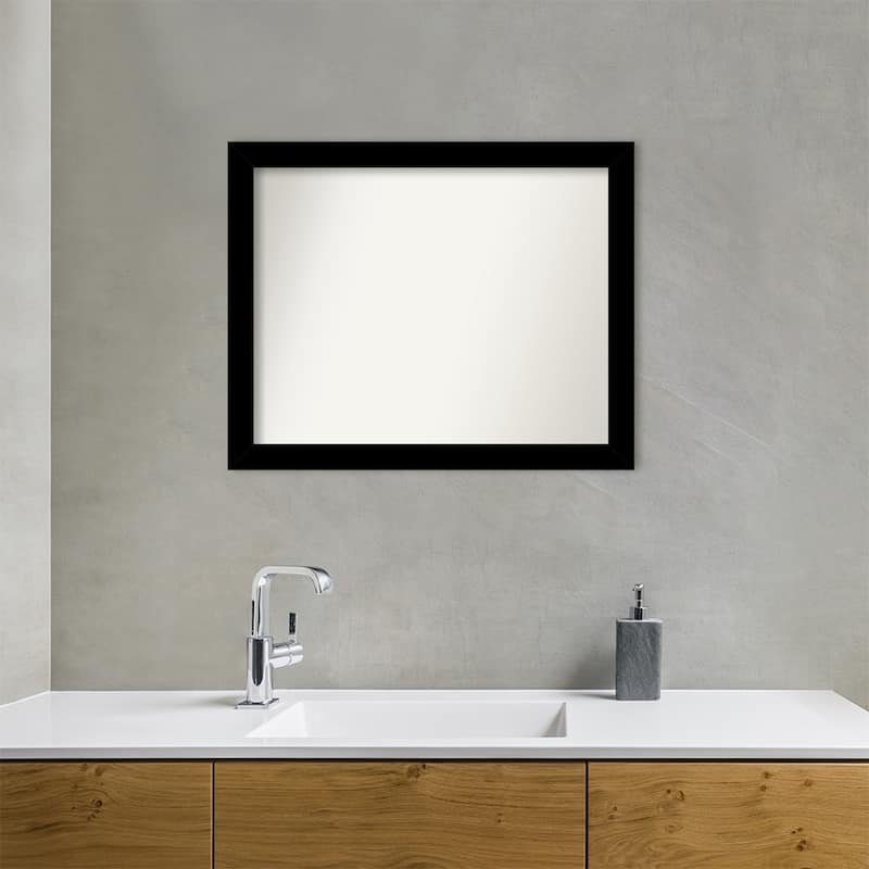 Brushed Non-Beveled Framed Bathroom Vanity Wall Mirror - Brushed Black