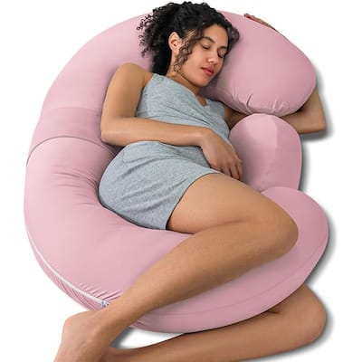E Shaped Cooling Pregnancy Pillows with Extra Wedge Pillow for Belly Support, 60 Inch Full Body Pillow