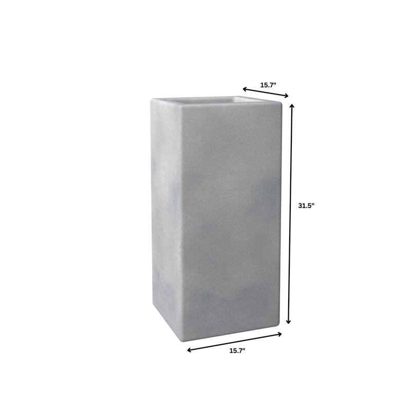 Modern Tall Square in Fiberstone and MGO Clay Planter Terra Series