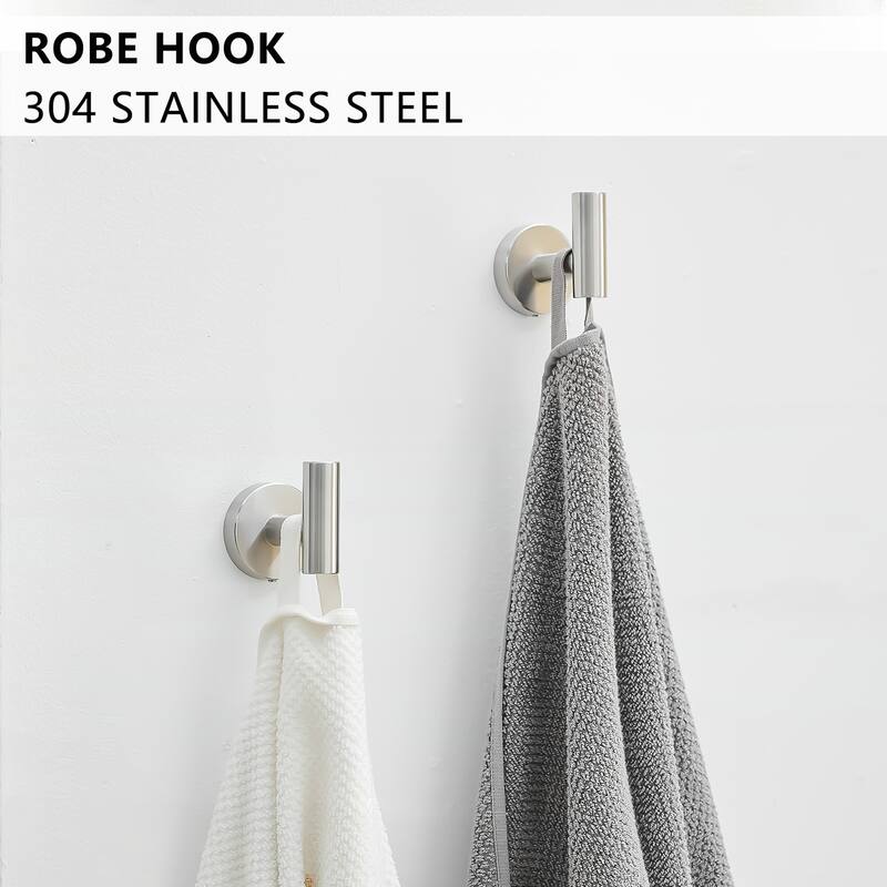 8-Pieces Brushed Nickel Bathroom Accessories Set,Towel Bar Set