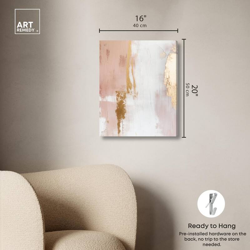 Golden Glow on Pink Canvas by Art Remedy, Gallery Wrapped