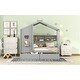 preview thumbnail 3 of 13, Wood Twin Size House Bed with 2 Drawers,Kids Bed with Storage Shelf