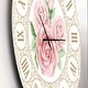 preview thumbnail 3 of 8, Designart 'Hand drawn Pink Roses Shabby Chic Vintage' Oversized Contemporary Wall CLock