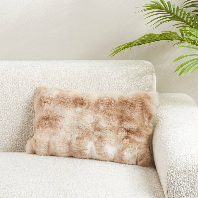 Plush Faux Fur Throw Pillow - Ultra-Soft Textured Accent for Sofa, Bed & Cozy Layered Styling