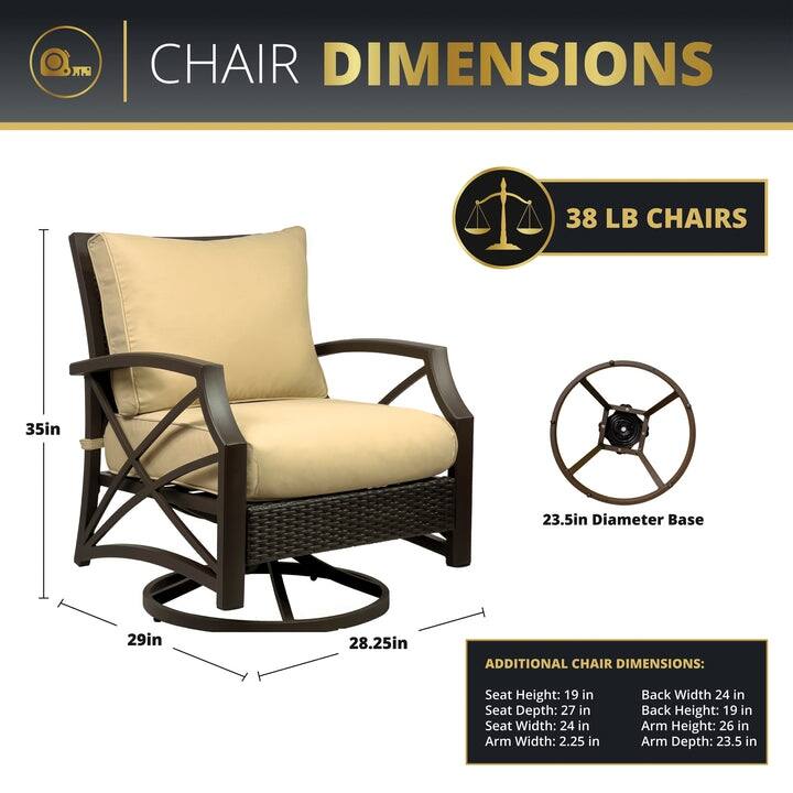 Kinger Home Ethan Rattan 5-Piece Patio Furniture Set - 42-Inch