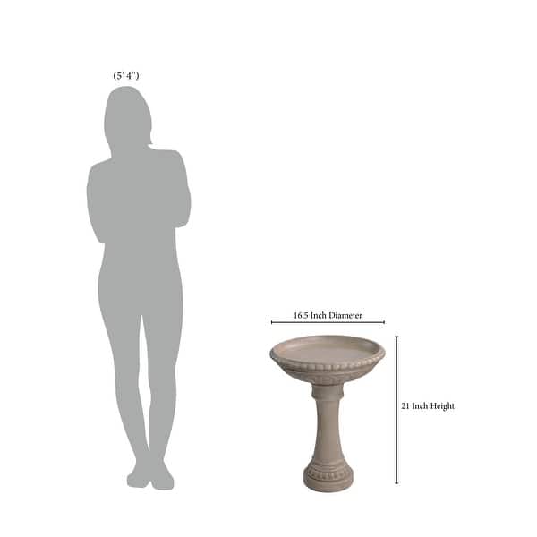 dimension image slide 1 of 2, Tucson Zinc Birdbath - 17" x 21"