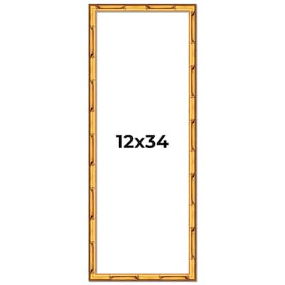 12x34 Frame Gold Bamboo Solid Wood Picture Frame | 1 Inch Moulding