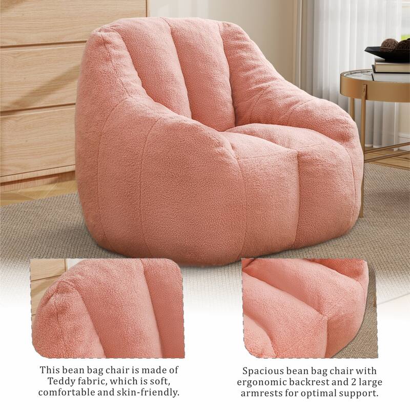 Upholstered Bean Bag Chair,Modern Lazy Floor Sofa Chair