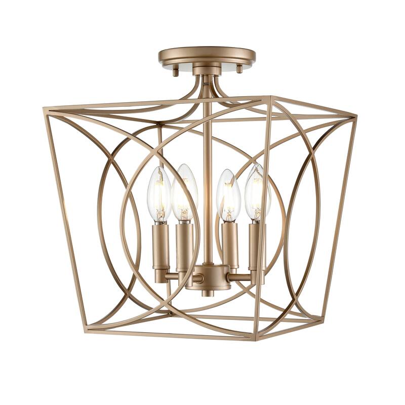 Millennium Lighting 4004 Tracy 4 Light 12" Wide Semi-Flush Ceiling - Painted Modern Gold