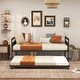 preview thumbnail 4 of 3, Twin size Industrial Farmhouse Metal Wood Daybed with Trundle Bed Frame - Multi