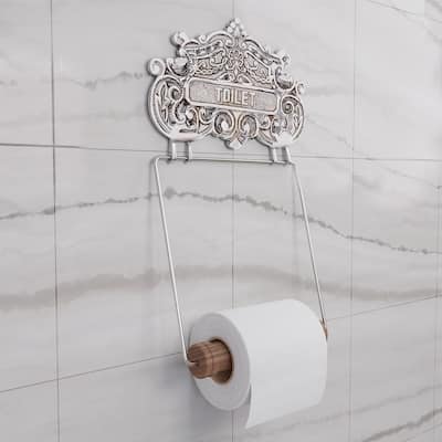 Chrome Wall Mount Toilet Paper Holder 6.25" W Princess Crown Style Chrome Polished Brass with Hardware Renovators Supply