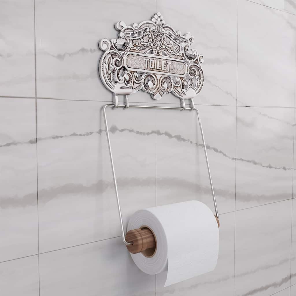 Chrome Wall Mount Toilet Paper Holder 6.25" W Princess Crown Style Chrome Polished Brass with Hardware Renovators Supply